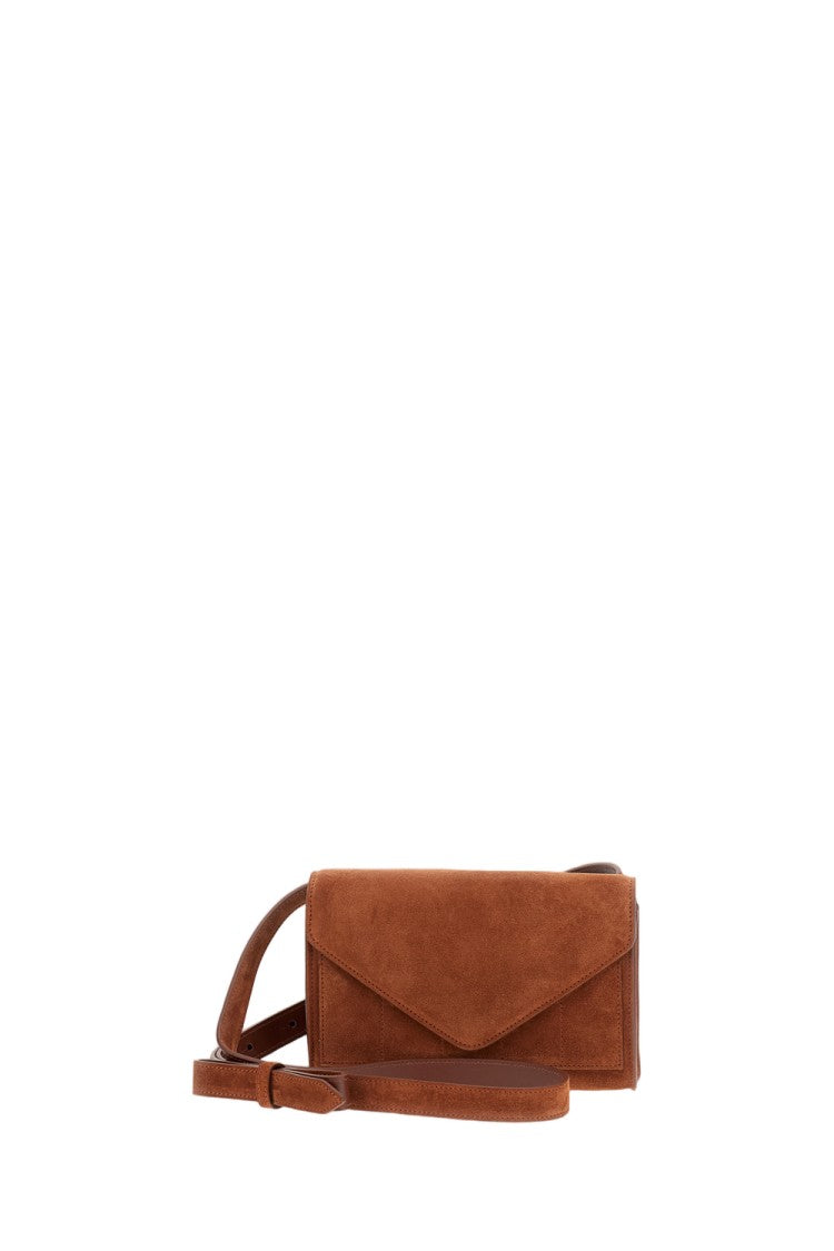 Micoli Rectangular Cognac Suede Shoulder Bag