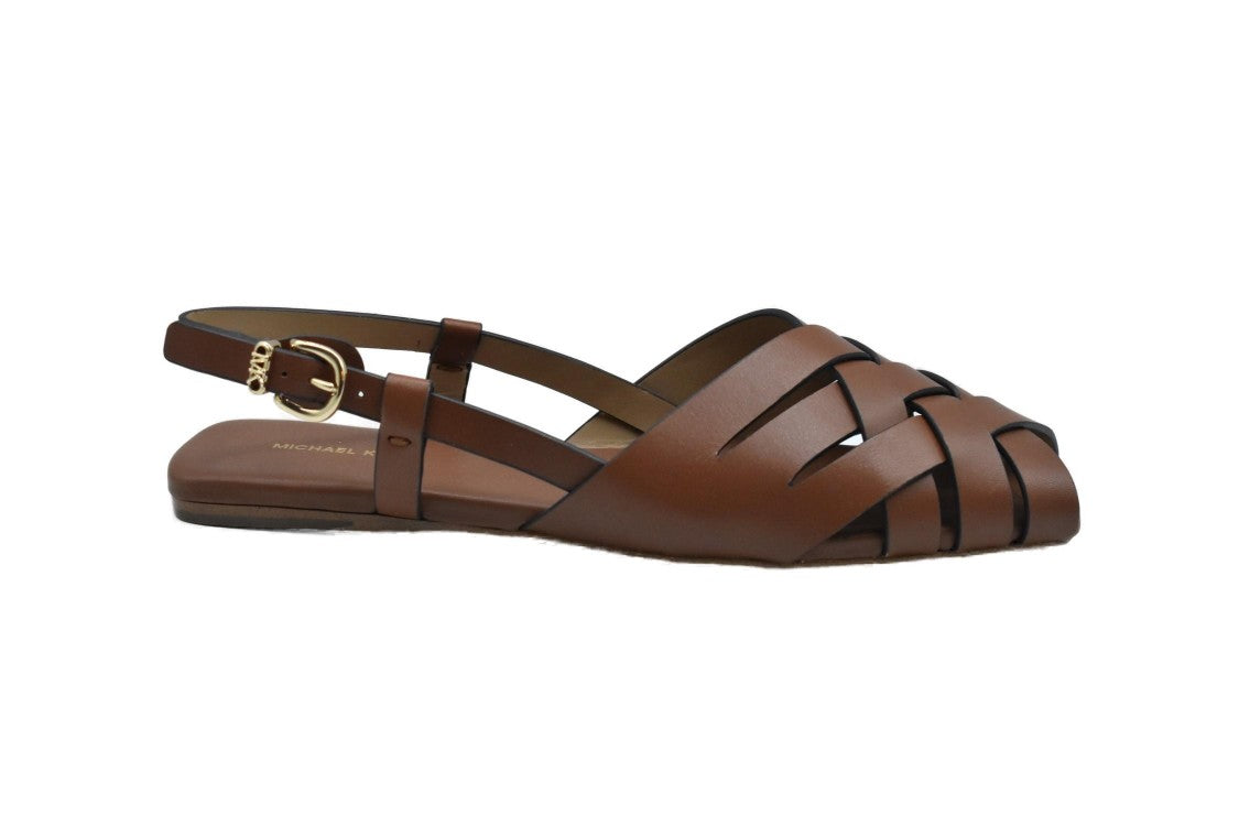 Michael Kors Brown Laced Shoes With Crisscross Straps