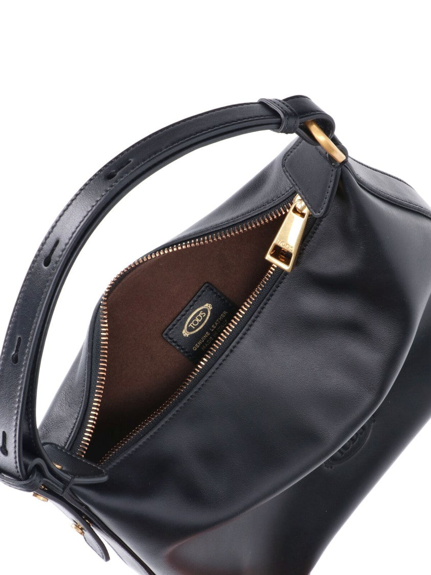 Tod's Black Metal Dots Leather Shoulder Bag