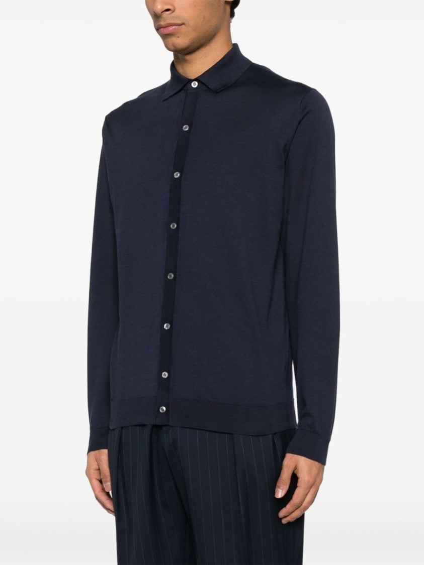 Lardini Tailored Black Button-Up Shirt With Smooth Texture