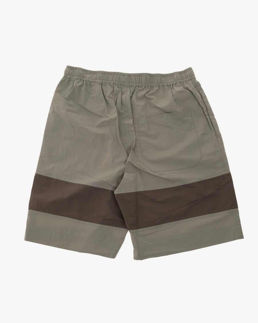Craig Green Barrel Grey Cotton Shorts With Bold Stripes