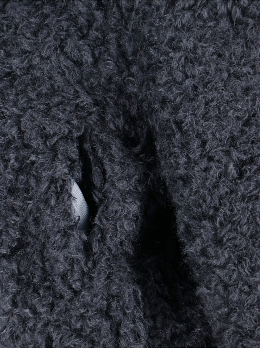 Seafarer Structured Grey Jacket With High Collar And Zipper Closure