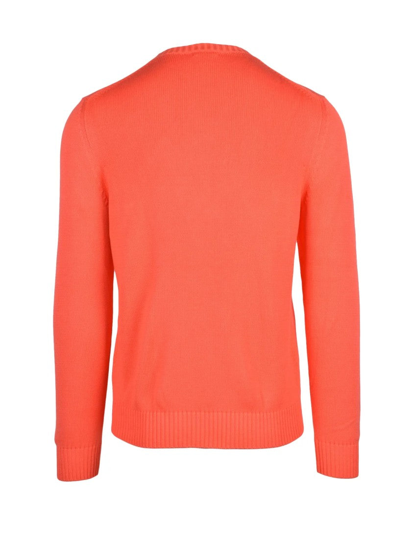 Malo Orange Cotton Crewneck Sweater