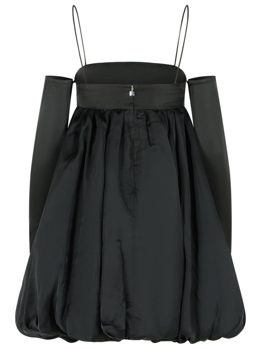 Rotate Balloon Dress In Black Polyester