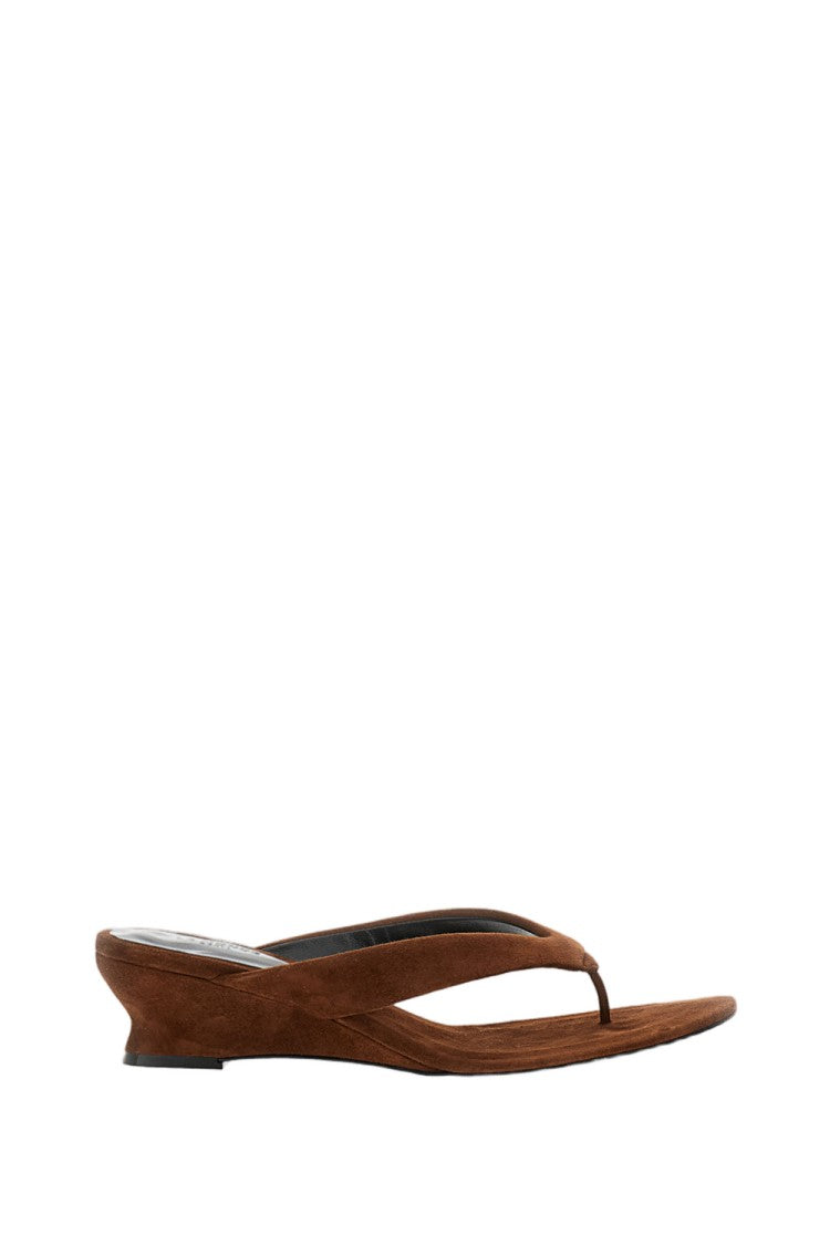 Le Monde Béryl Leather Micro Wedge Flip-Flops Sandals