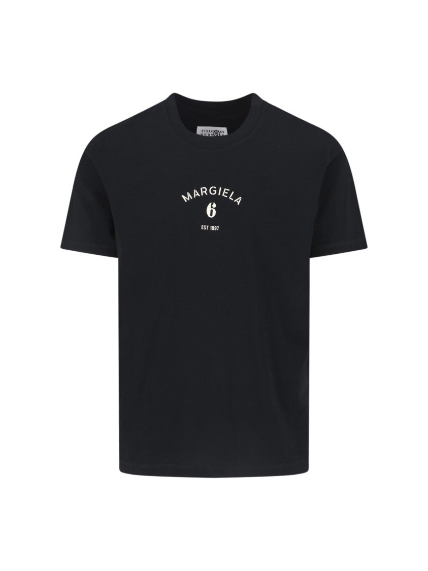 Mm6 By Maison Margiela Minimalist Cotton Tee With Contrasting Logo