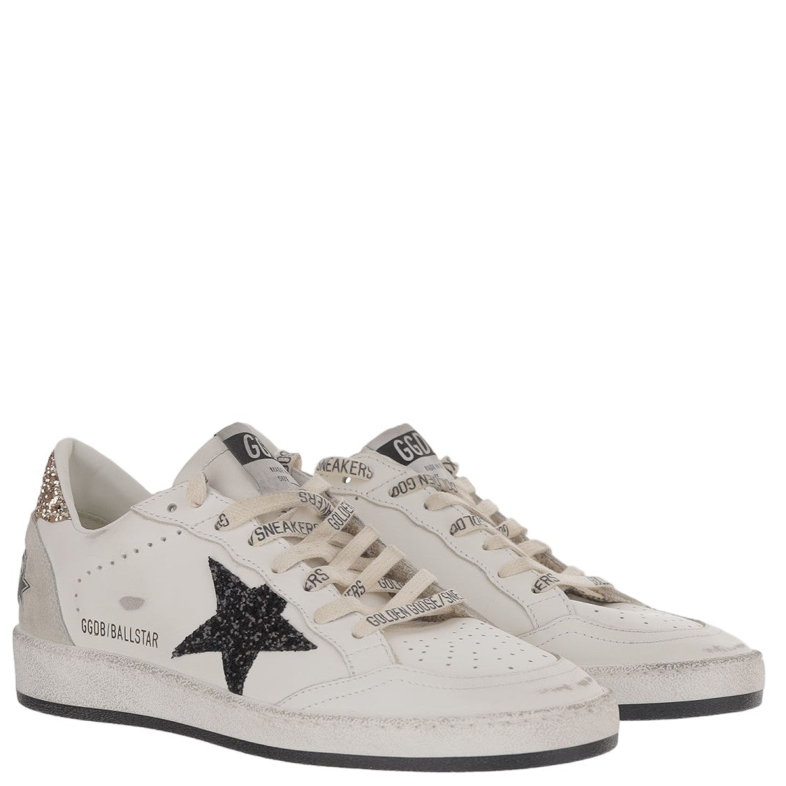 Golden Goose Leather Ball Star Black Patch Sneakers