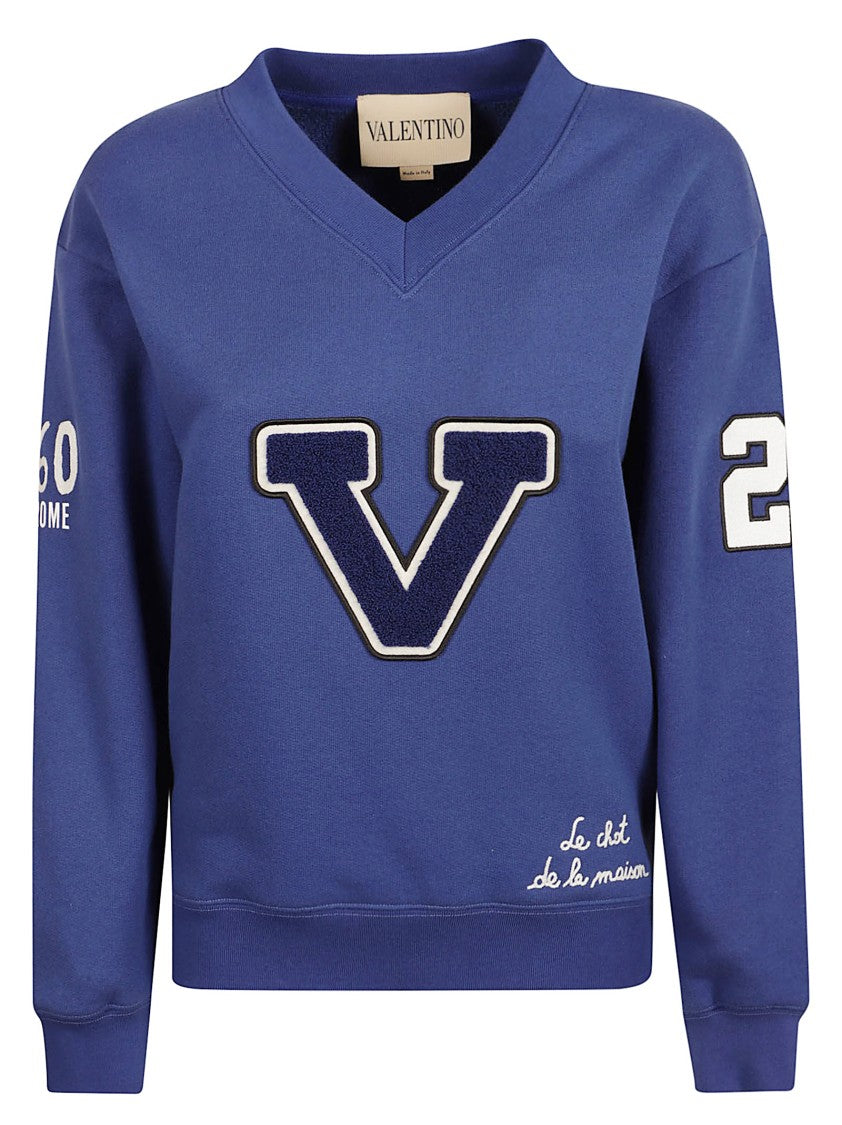 Valentino Garavani V-Neck Sweater With Embroidered Detailing