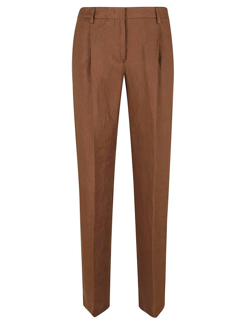Lardini Tailored Linen Trousers With Straight-Leg Silhouette And Pockets