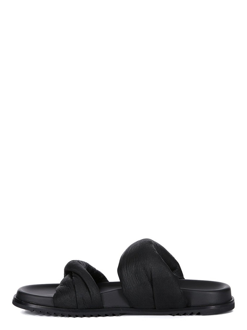 Rick Owens Twisted Granola Sandals In Blistered Black Lamb Leather