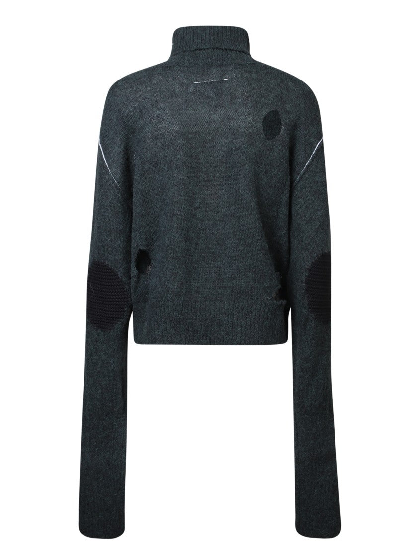 Mm6 By Maison Margiela Grey Knit Turtleneck Pullover