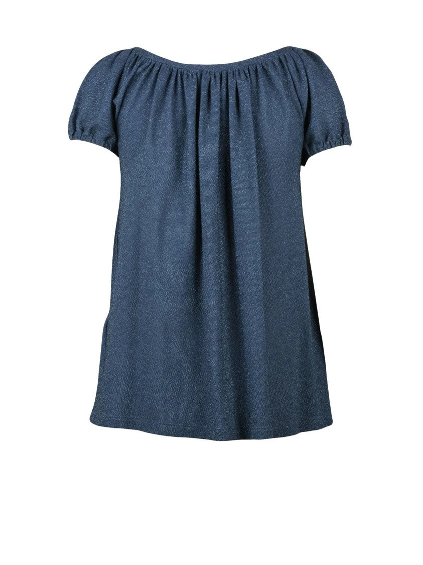 Vivienne Westwood Anglomania Blue Viscose-Blend Gipsi Lamé Top