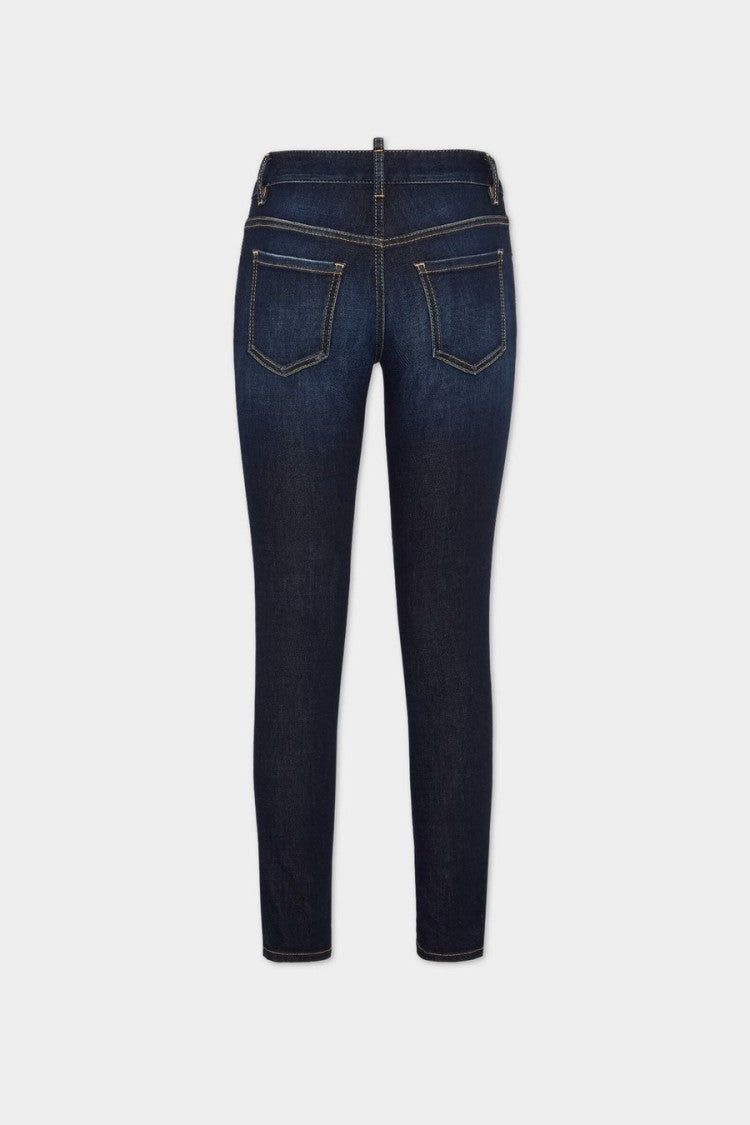 Dsquared2 Blue Cotton-Polyester Skinny Jeans
