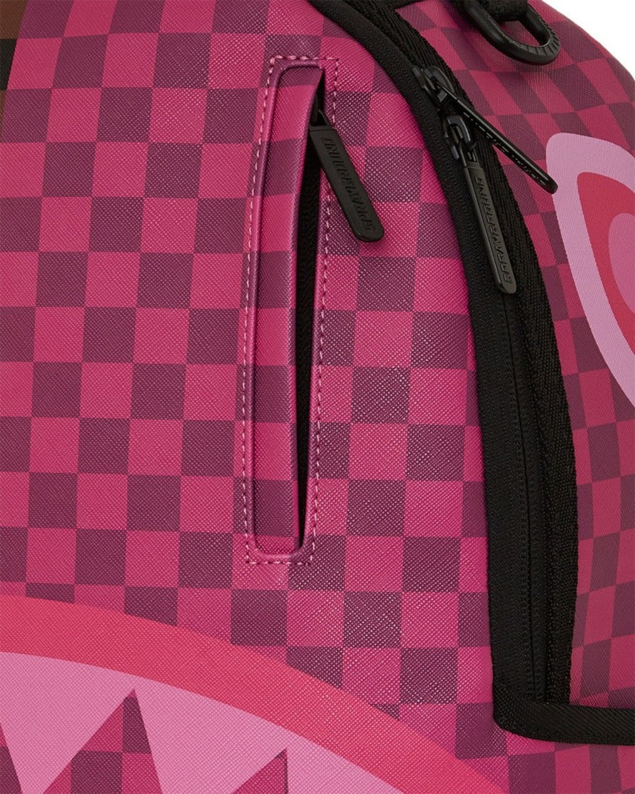 Sprayground Bold Checkerboard Backpack With Graphic Shark Design