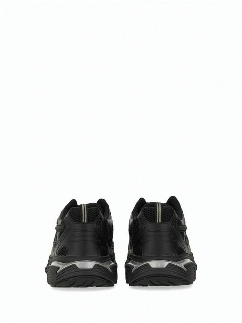 Diesel Black Mesh Sports Sneakers With Textured Sole