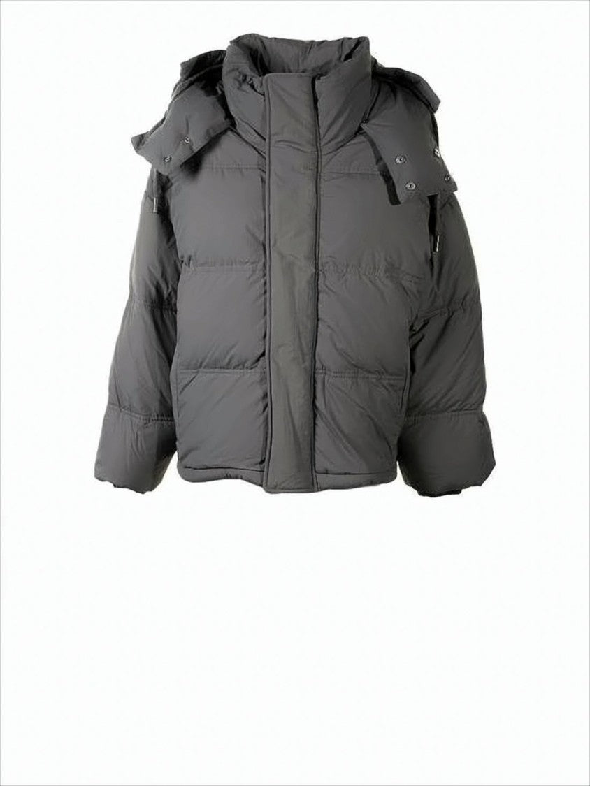 Ami Boxy Cropped Padded Jacket With Detachable Hood