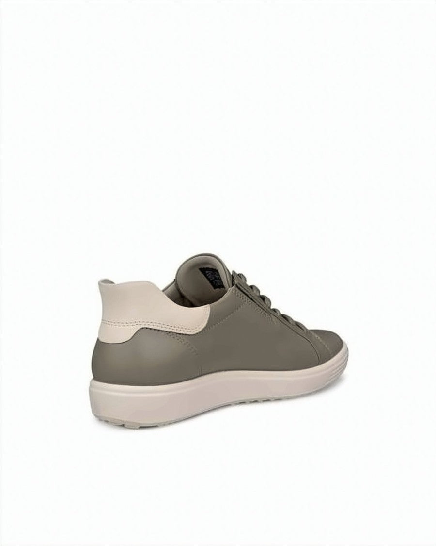 Ecco Minimalist Olive Green Leather Sneakers