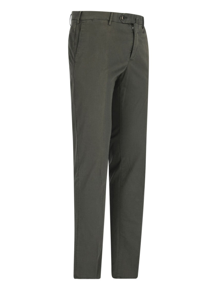 Pt Torino Superslim Green Chinos With Tailored Straight Legs