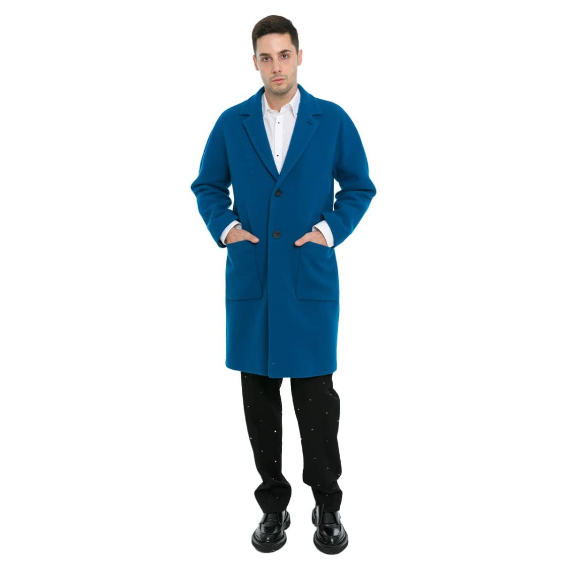 Hevo Blue Wool-Blend Coat