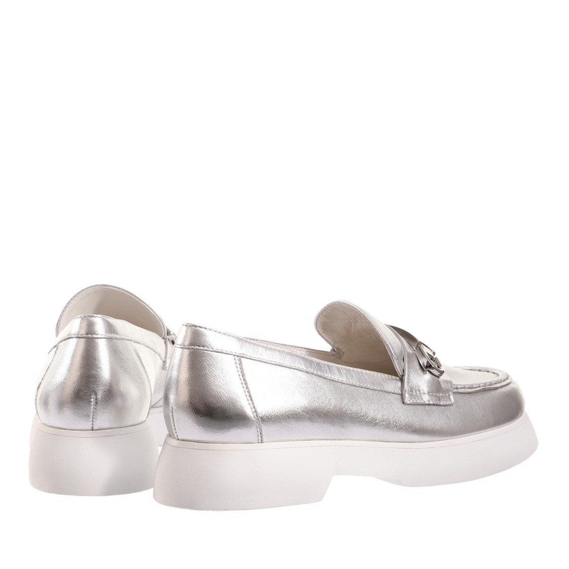 Högl Silver Cecil Metallic Decorative Bit Leather Loafers