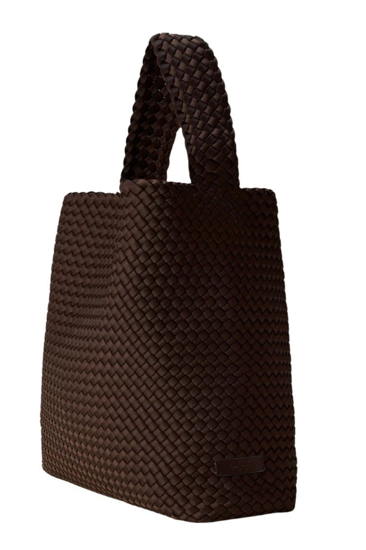 Naghedi Chocolate Nomad Hobo Large Woven Neoprene Tote Bag