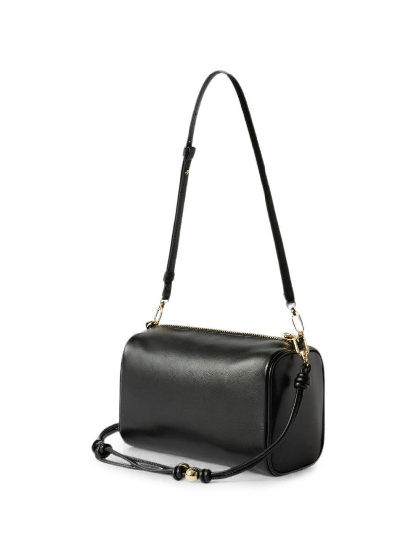Furla Black Rectangular Leather Gold Accents Handbag