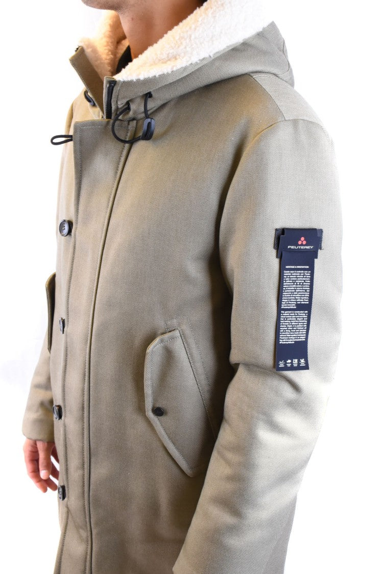 Peuterey Green Nylon Quilted Down Jacket