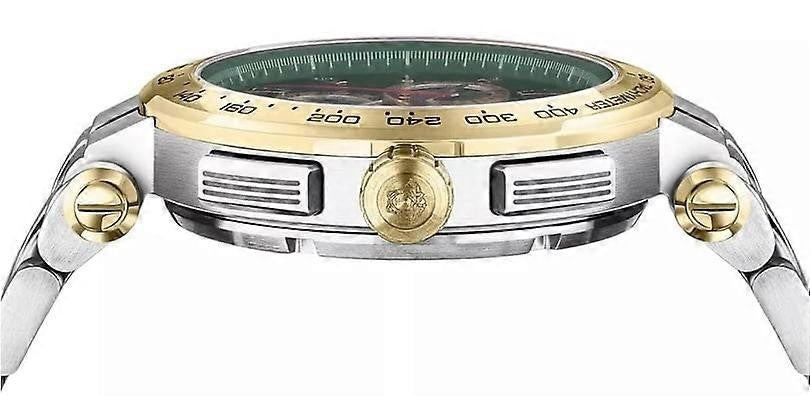 Versace Aion Chronograph Watch With Two-Tone Bracelet And Green Dial