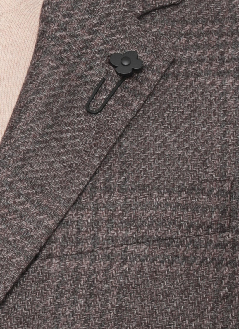 Lardini Classic Wool Jacket With Iconic Pin