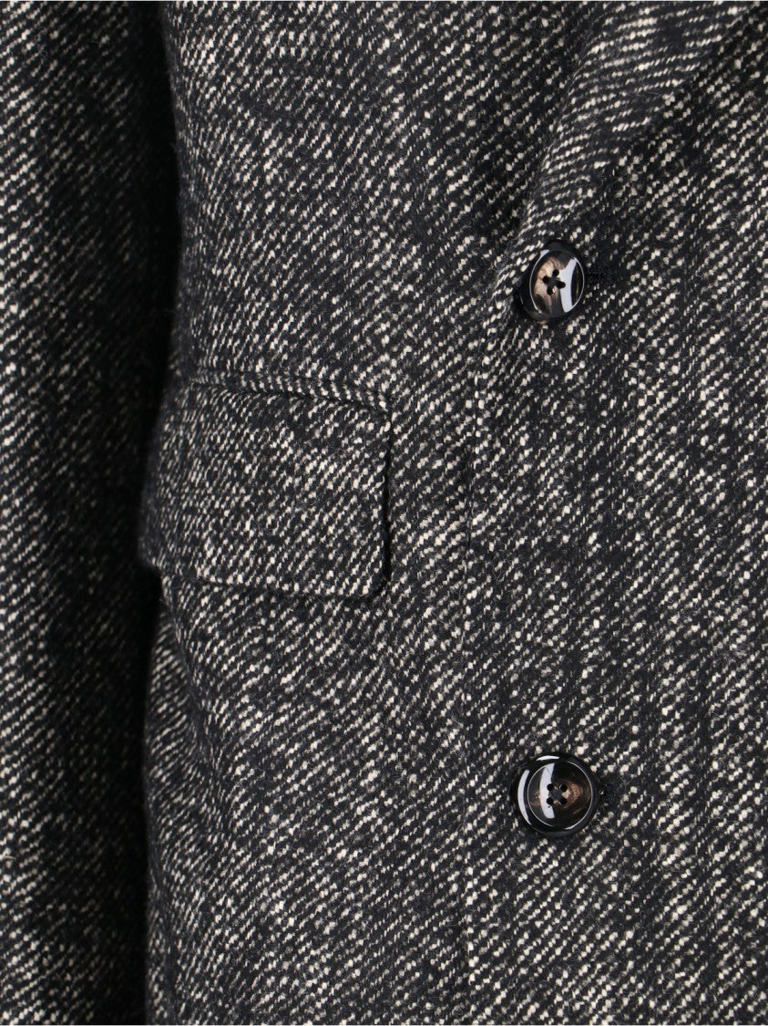 Tagliatore "Pino Lerario" Double-Breasted Coat Black