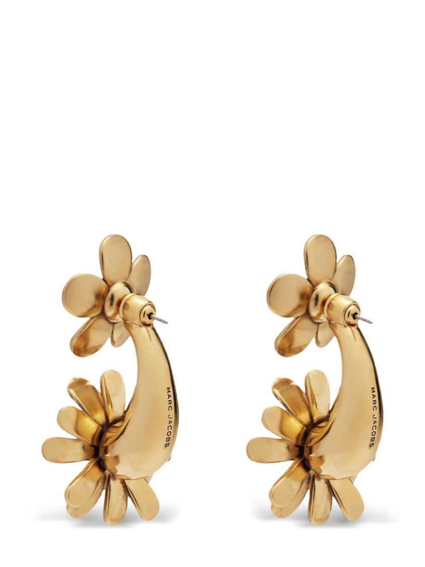 Marc Jacobs Gold Brass Daisy Wild Earrings