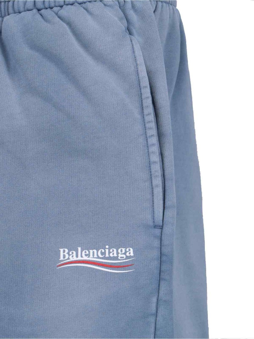 Balenciaga "Political Campaign" Sports Shorts Light Blue