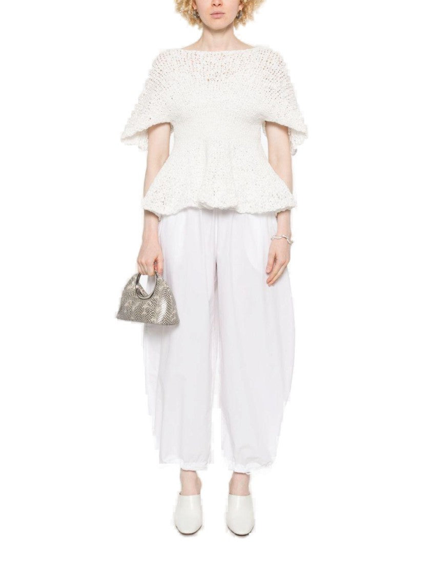 Pinko Balloon Trousers In Cotton Poplin With Drawstring Detail