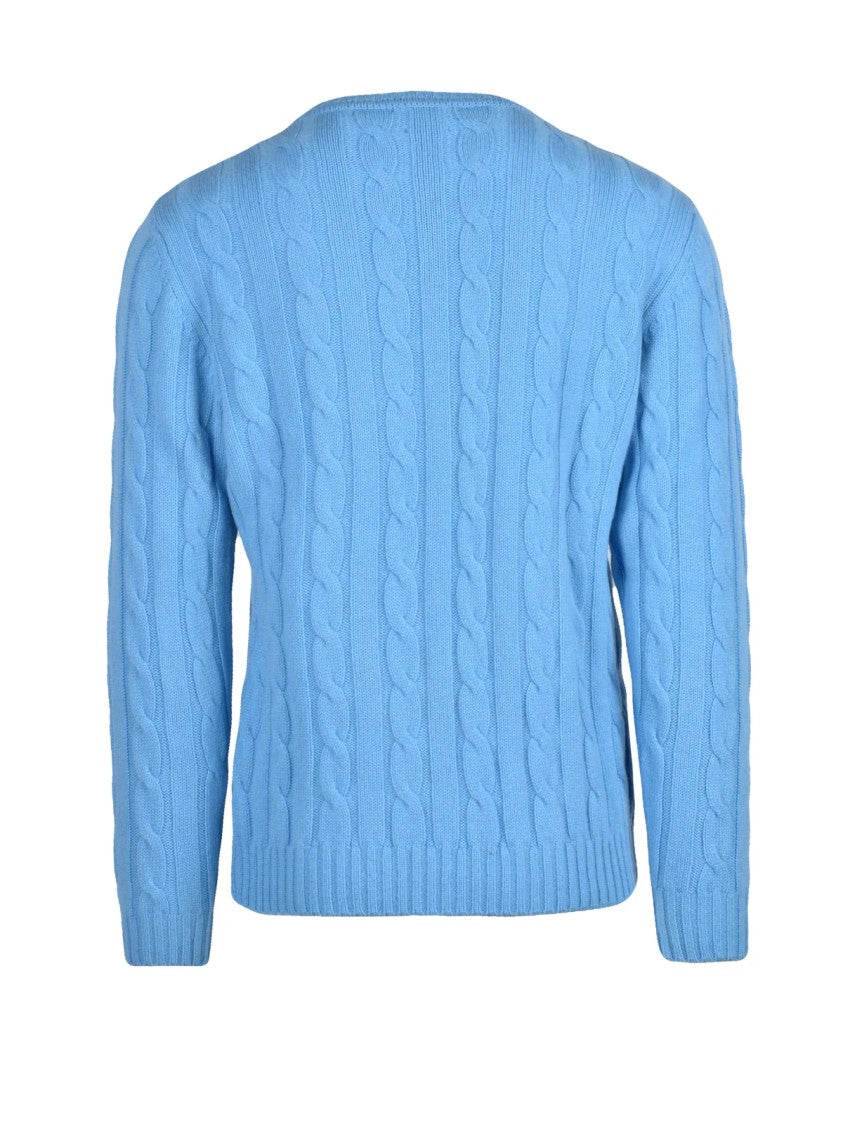 Daniele Fiesoli Intarsia Cable Knit Crewneck Pullover In Ultrafine Merino Wool