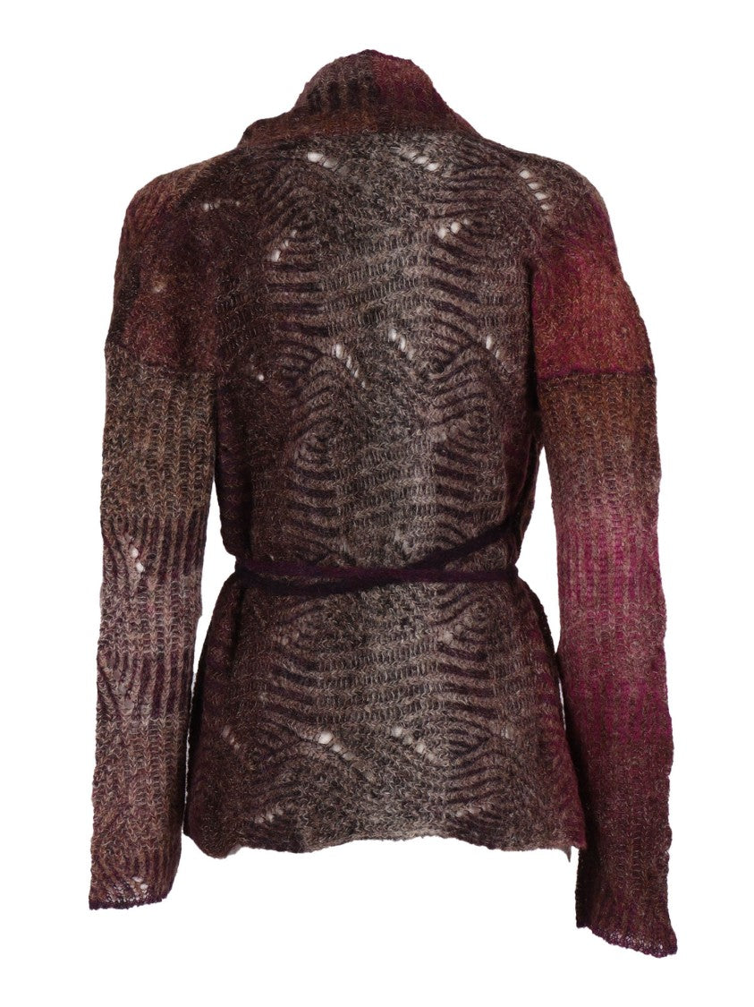 Kangra Cashmere Textured Alpaca Blend Wrap-Style Top