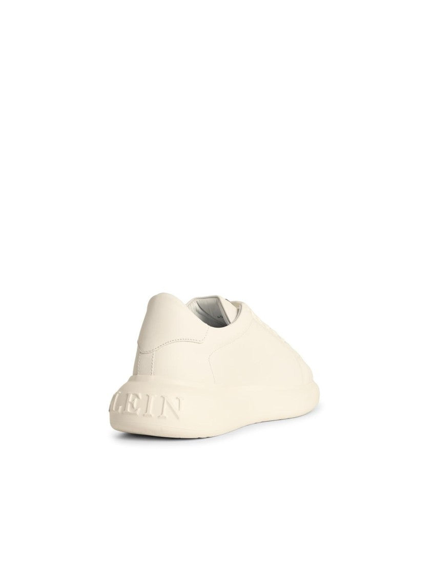 Philipp Plein Low Top New Basic Hexagon' White Leather Sneakers