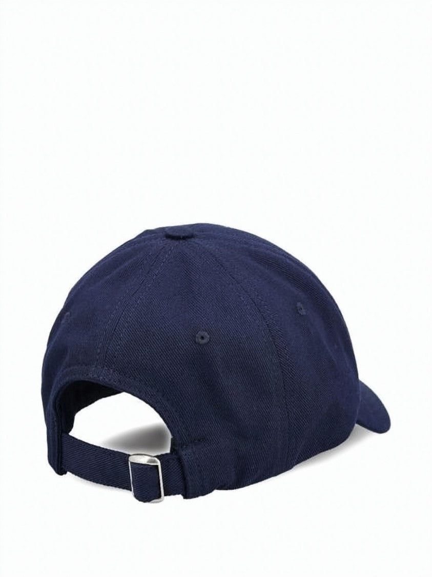 Celine Deep Navy Structured Orange Embroidered Cap