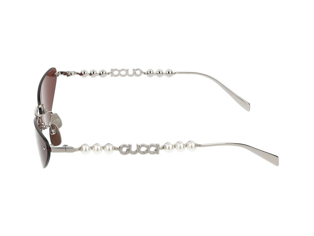 Gucci Silver Sleek Metal Frame Sunglasses