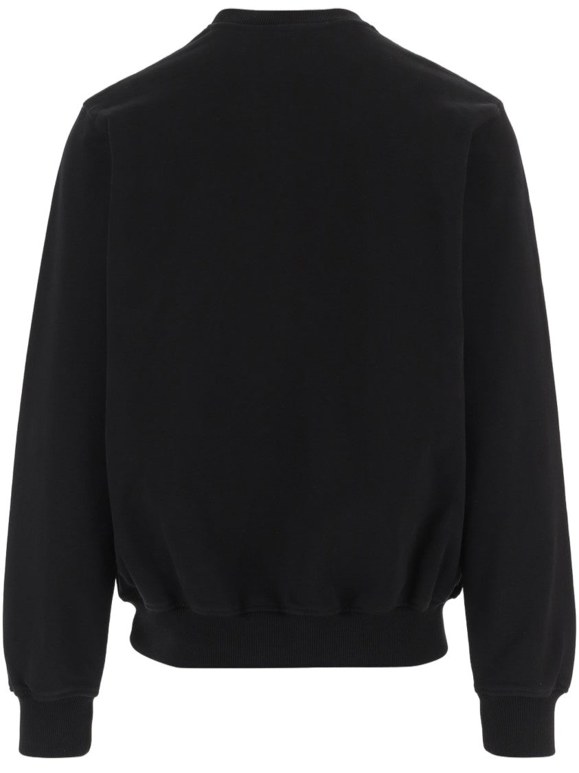 Casablanca Black Front Embroidered Cotton Sweatshirt
