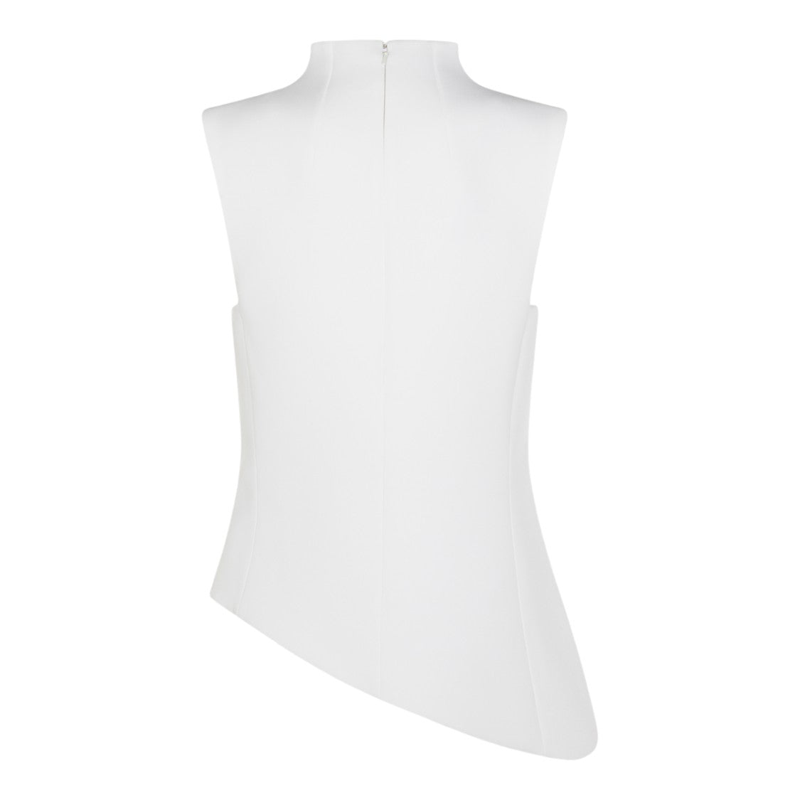Khaite Asymmetrical White Top With High Collar
