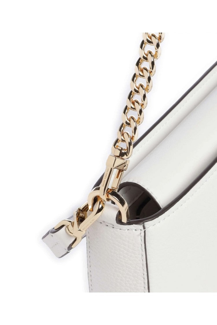 Michael Kors Structured White Leather Shoulder Bag