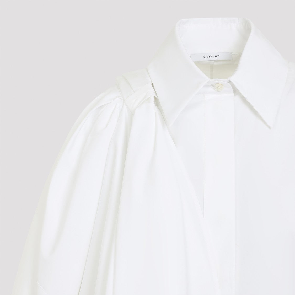 Givenchy Asymmetrical White Cotton Shirt With Draped Detail