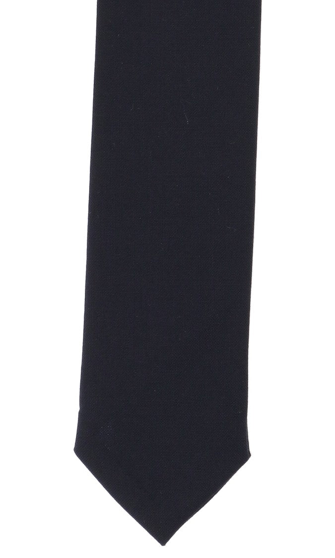 Thom Browne Blue Wool Tie With Iconic Stripes And Grosgrain Tab