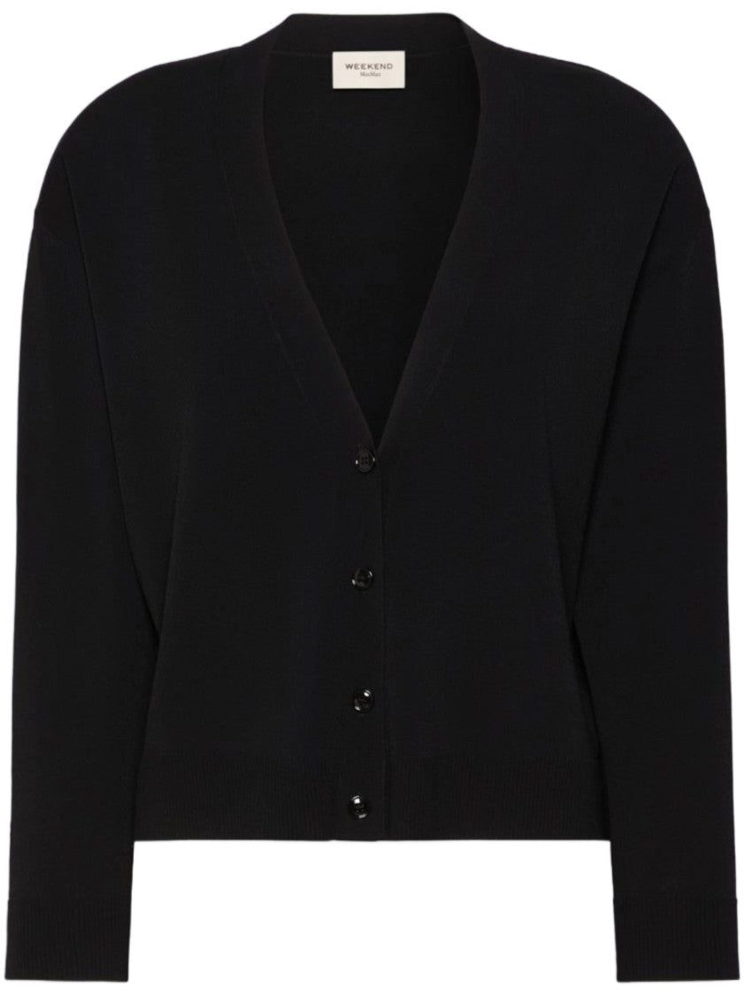 Weekend Cropped Cardigan With V-Neckline And Button-Down Front