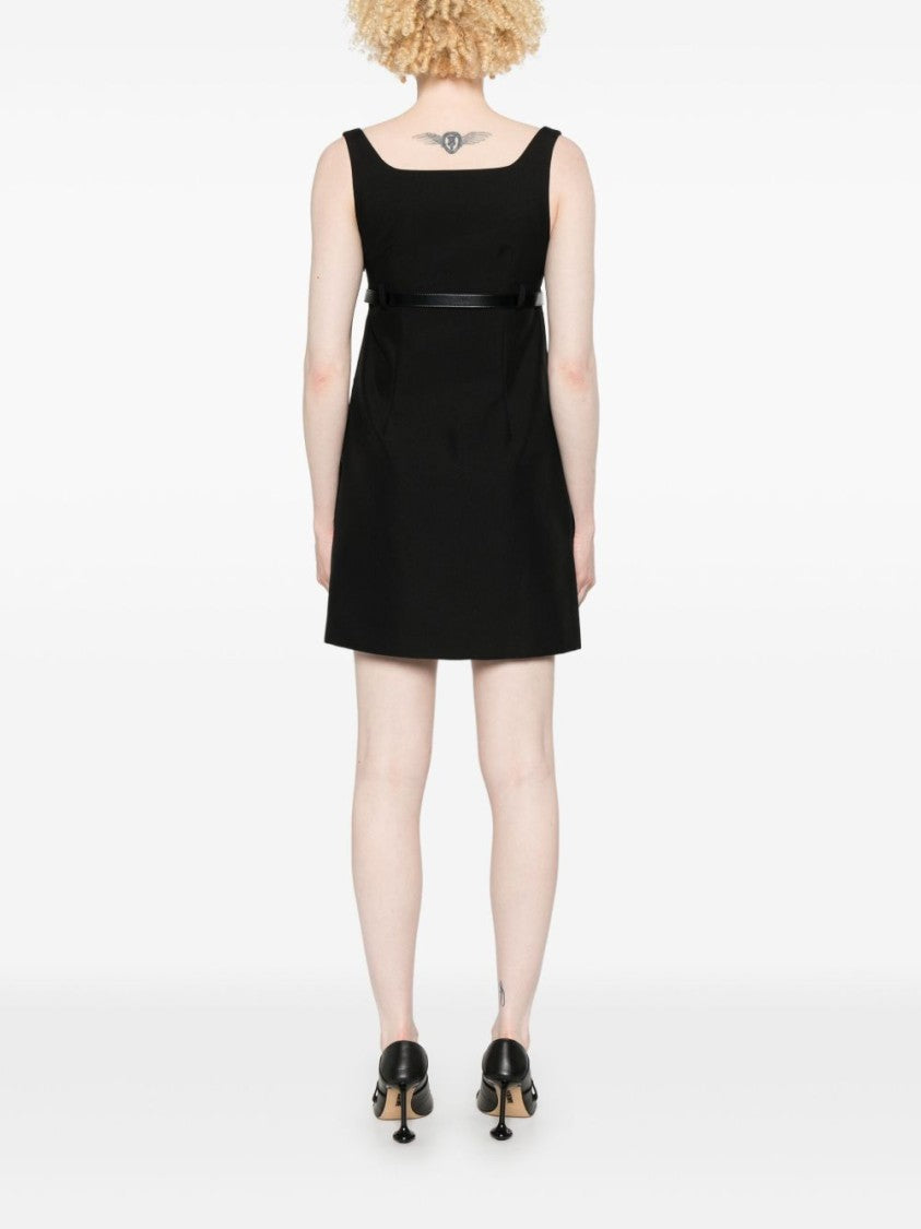 Coperni Black Satin Lined Detachable Belt Dress