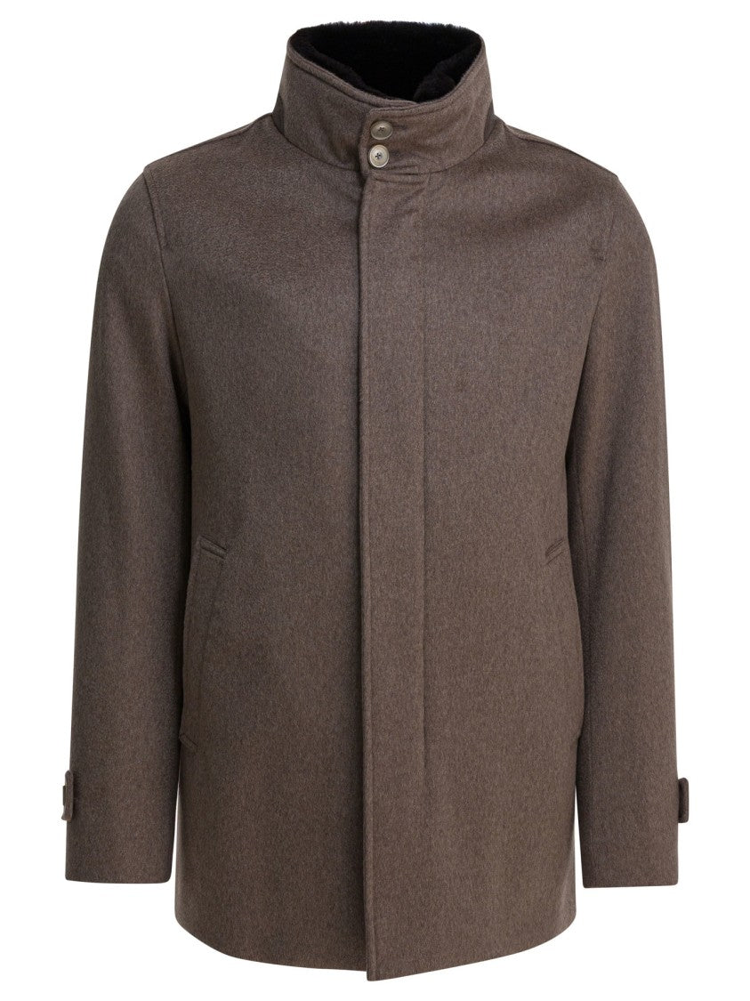 Herno Sophisticated Cashmere Coat With Adjustable Cuffs