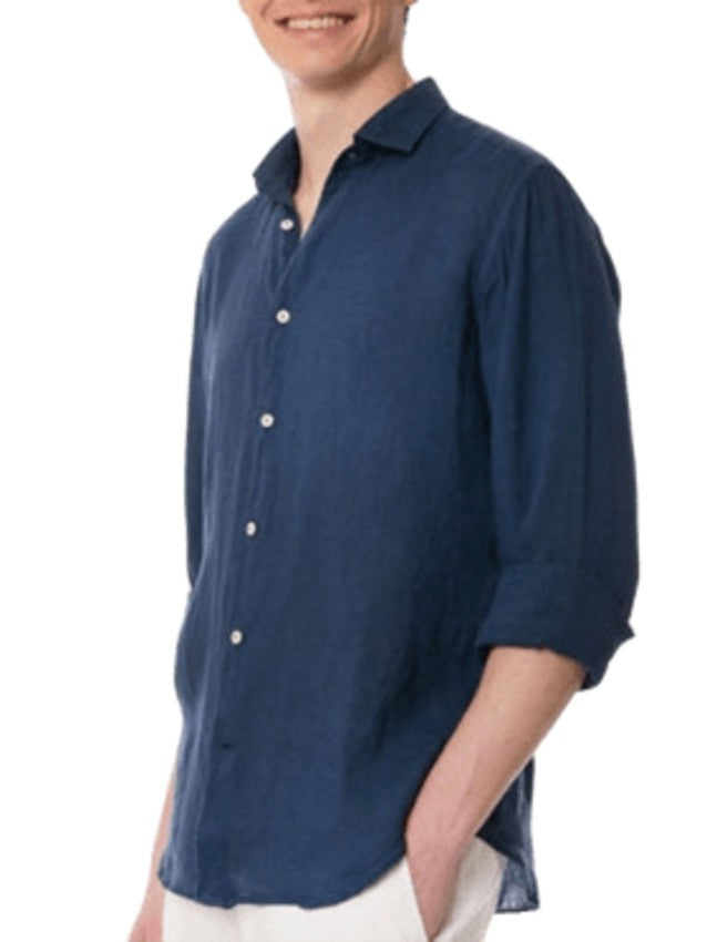 Saint Barth Linen Shirt With Classic French Collar
