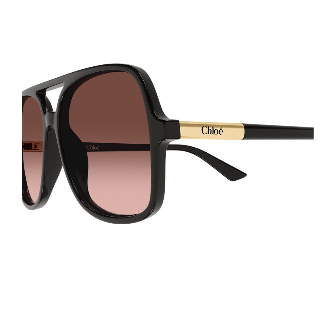 Chloé Recycled Acetate Grey Copper Sunglasses With Copper Gradient Lenses