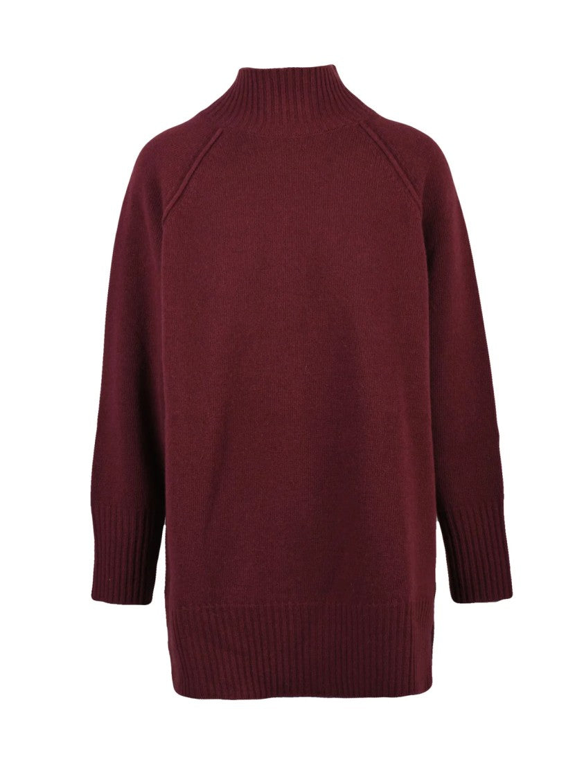 Marella Monochrome Red Monochrome Virgin Wool Turtleneck Sweater