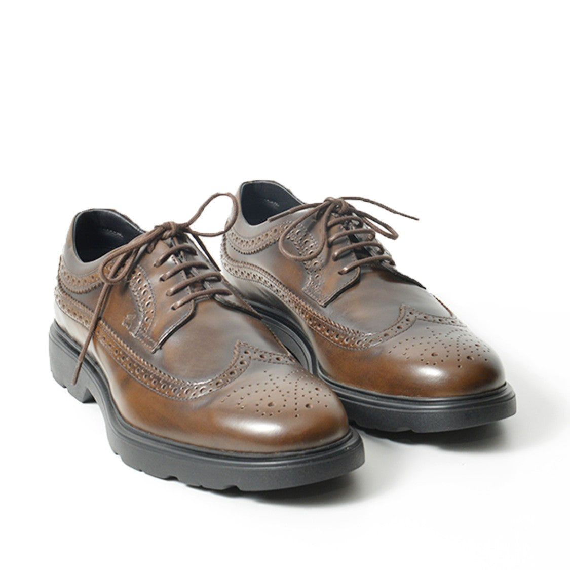 Hogan Brown Leather Derby Shoes